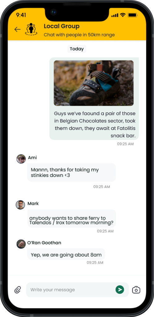 local chat app screen